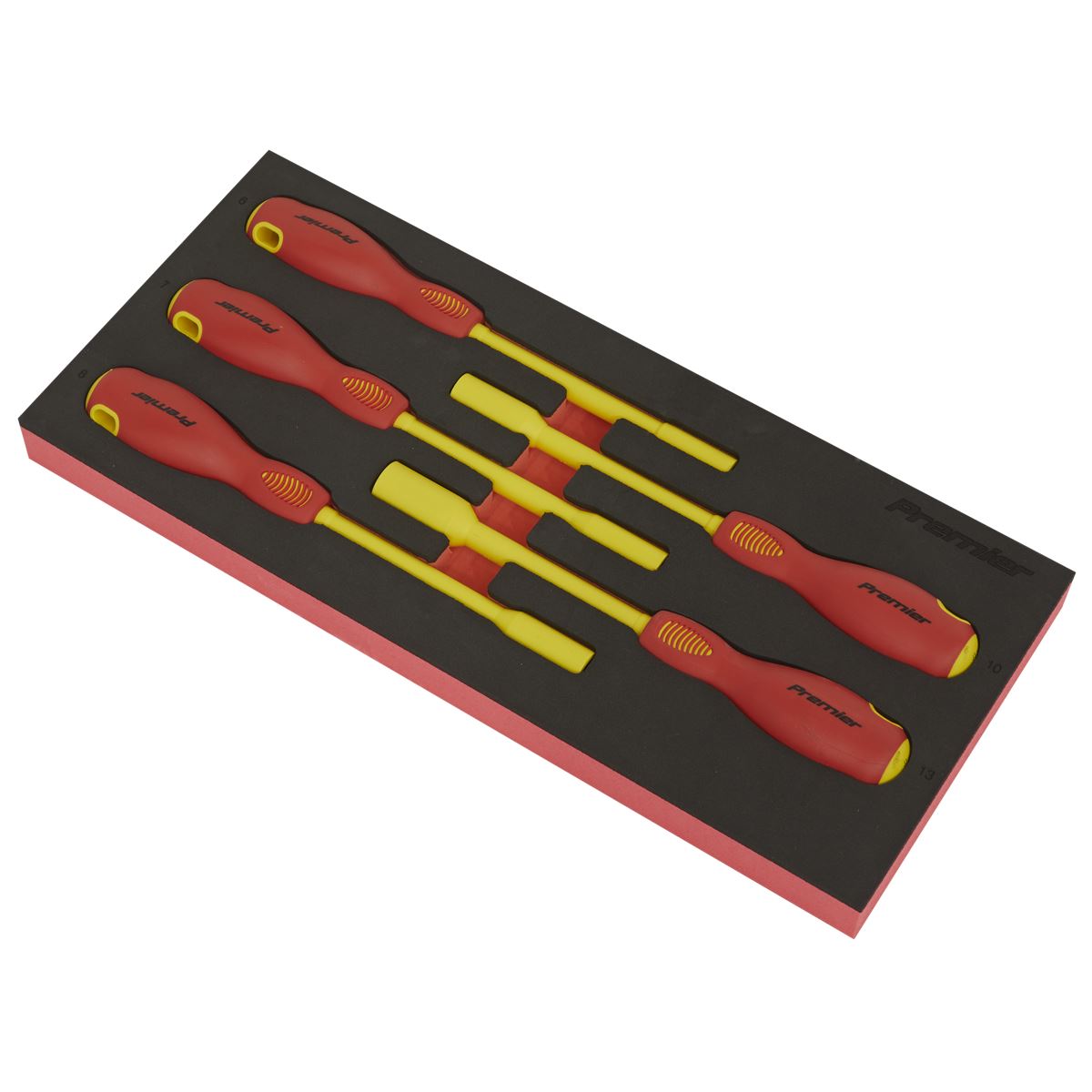 Sealey Insulated Nut Driver Set 5pc with Tool Tray - VDE Approved TBTE08