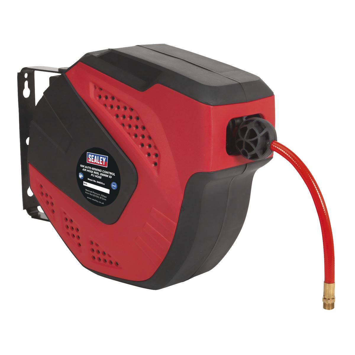 Sealey Air Hose Reel Auto-Rewind Control 10m 8mm ID - PU Hose SA821