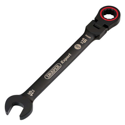 Draper 15mm Flex Head Ratchet Spanner 8241FMM/BK - 03922