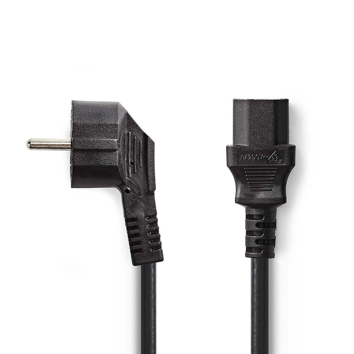 Nedis Power Cable Schuko Male Angled to IEC-320-C13 2.0m Black - CEGB10000BK20