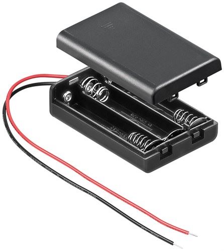 Goobay 3x AAA Micro battery holder black Loose cable ends water-repellent 42807