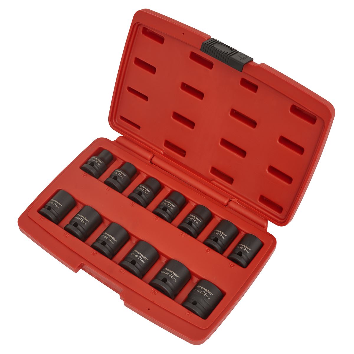 Sealey Impact Socket Set 13pc 1/2"Sq Drive 12pt AK5614M