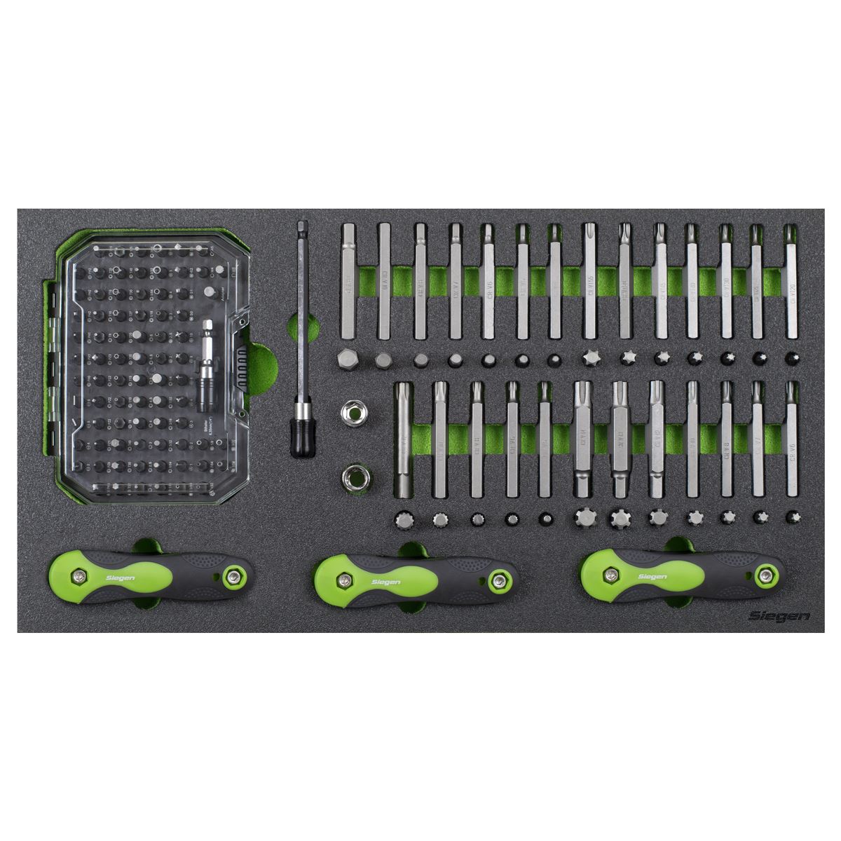 Sealey Siegen Tool Tray with Specialised Bits & Folding Hex Keys 170pc S01275