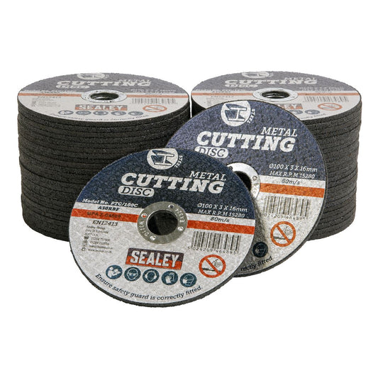 Sealey Cutting Disc Pack of 50 100 x 3mm 16mm Bore PTC/100C50