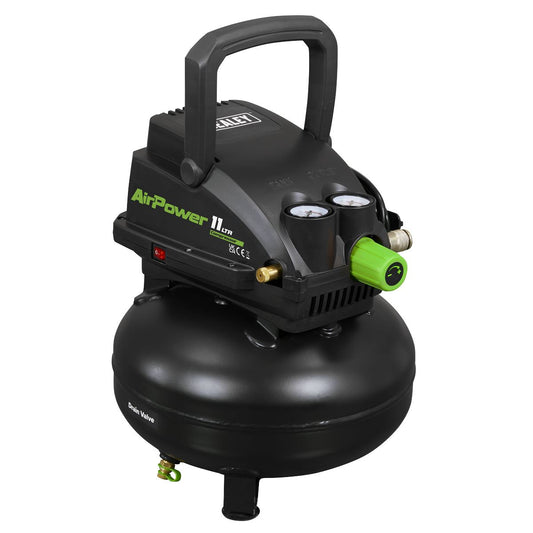 Sealey 11L Oil Free Direct Drive Air Compressor 0.5hp SAC1100