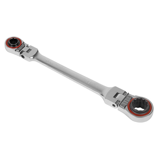 Sealey Ratchet Ring Spanner 4-in-1 Flexi-Head Reversible Metric AK63947