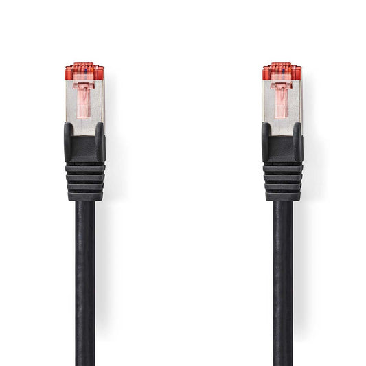 Nedis CAT6 Cable RJ45 Male to Male S/FTP 10m Round LSZH Black (CCGL85221BK100)