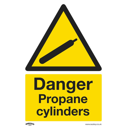 Worksafe Warning Safety Sign - Danger Propane Cylinders - Rigid Plastic SS62P1