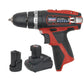 Sealey Hammer Drill/Driver Kit 10mm 12V Lithium-ion - 2 Batteries CP1201KIT