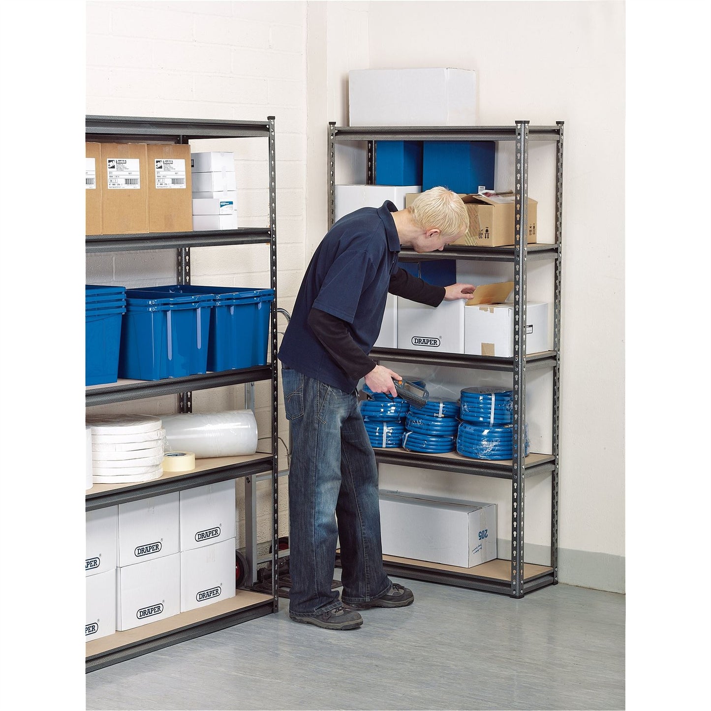 Draper Expert Heavy Duty Steel Shelving Unit - Five Shelves L920 x W305 x H1830 - 21659