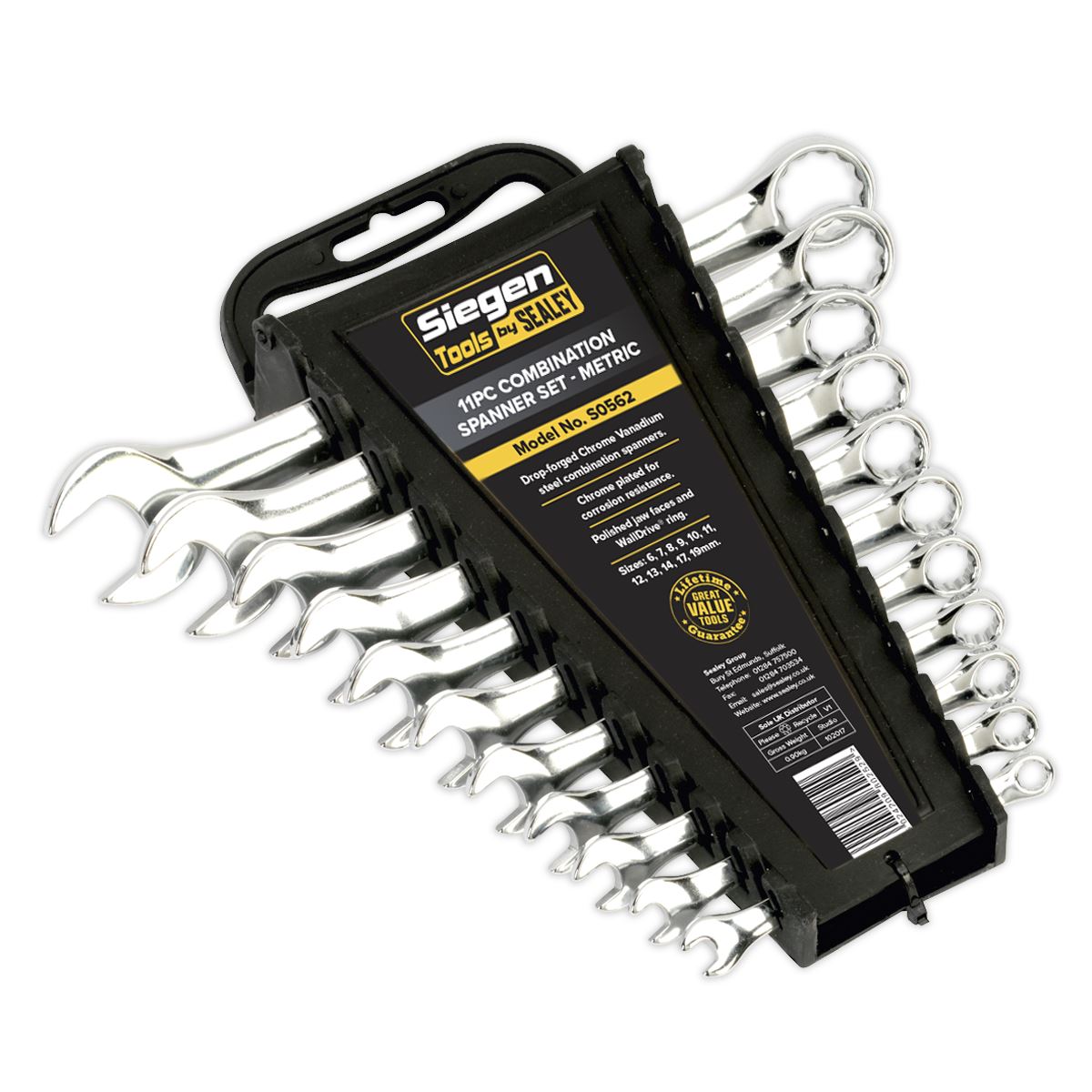 Sealey Combination Spanner Set 11pc Metric S0562
