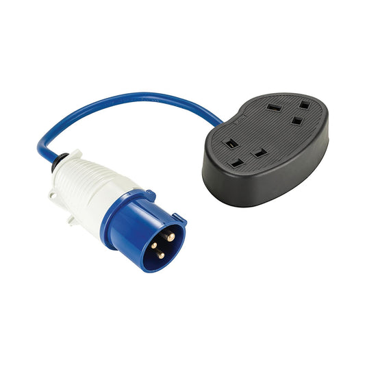 Defender E85302 230V Fly Lead Converter, 16A - 2 x 13A