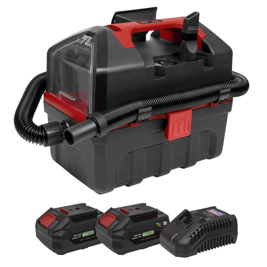 Sealey Cordless Wet & Dry Vacuum Kit 2 Batteries - 20V 4Ah SV20 Series CP20VWDVKIT