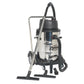 Sealey Vacuum Cleaner Ind W&D 77L Stainless 2400W Swivel Drum PC477
