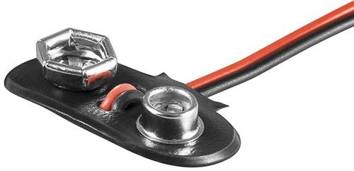Goobay 1x 9V Block battery holder black Loose cable ends (11446)
