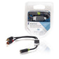 Konig Stereo audio adapter cable 2x RCA male to 3.5mm female 0.20m grey - CABW22255AT02