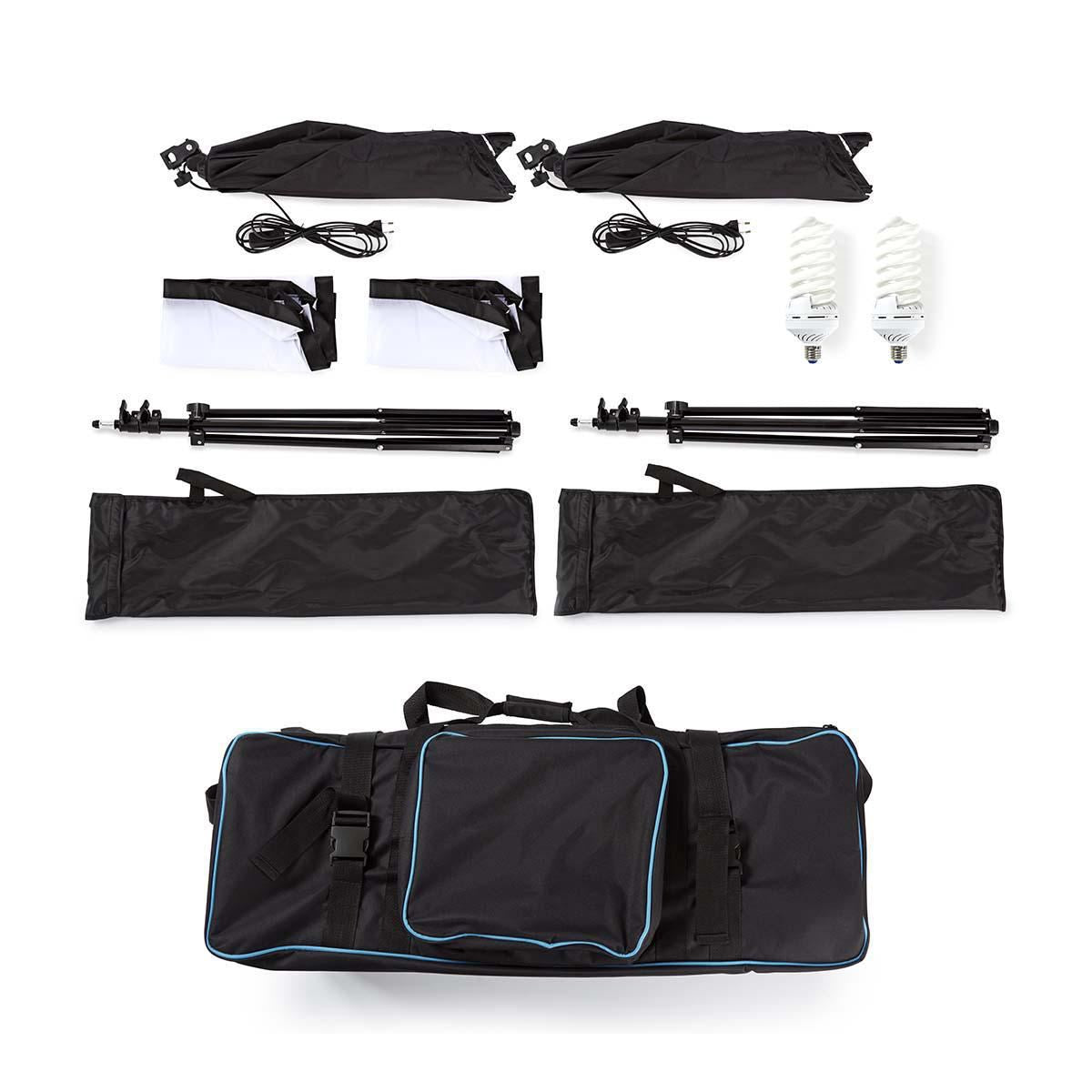 Nedis Photo Studio Light Kit 2x 70W 5500K 180cm height Foldable SLKT10BK