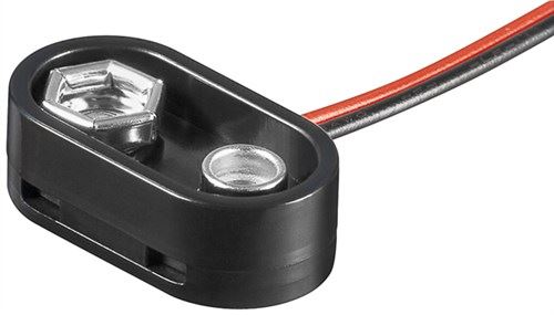 Goobay 1x 9V Block battery holder black Loose cable ends water-repellent (11997)