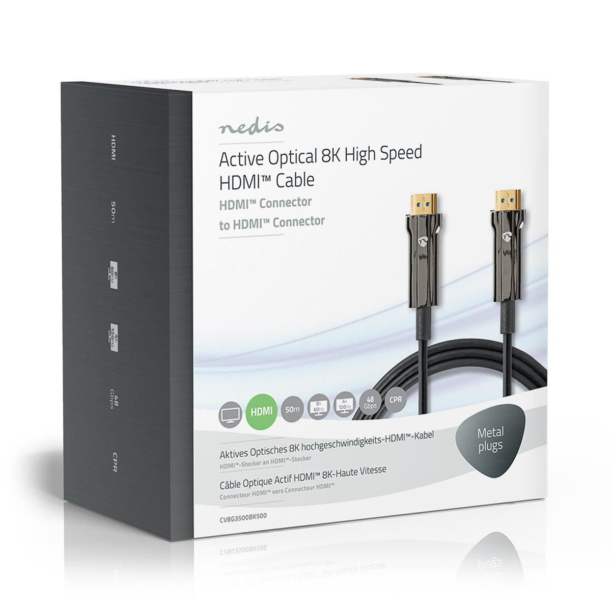 Nedis Ultra High Speed HDMI Cable AOC HDMI Connector to HDMI Connector 50m Black - CVBG3500BK500