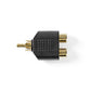 Nedis Subwoofer Adapter RCA Male to 2x RCA Female 10 pieces Black CAGP24940BKG