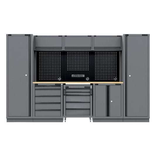 Sealey Superline Black Edition Storage System with Rubber Wood Worktop 3.24m