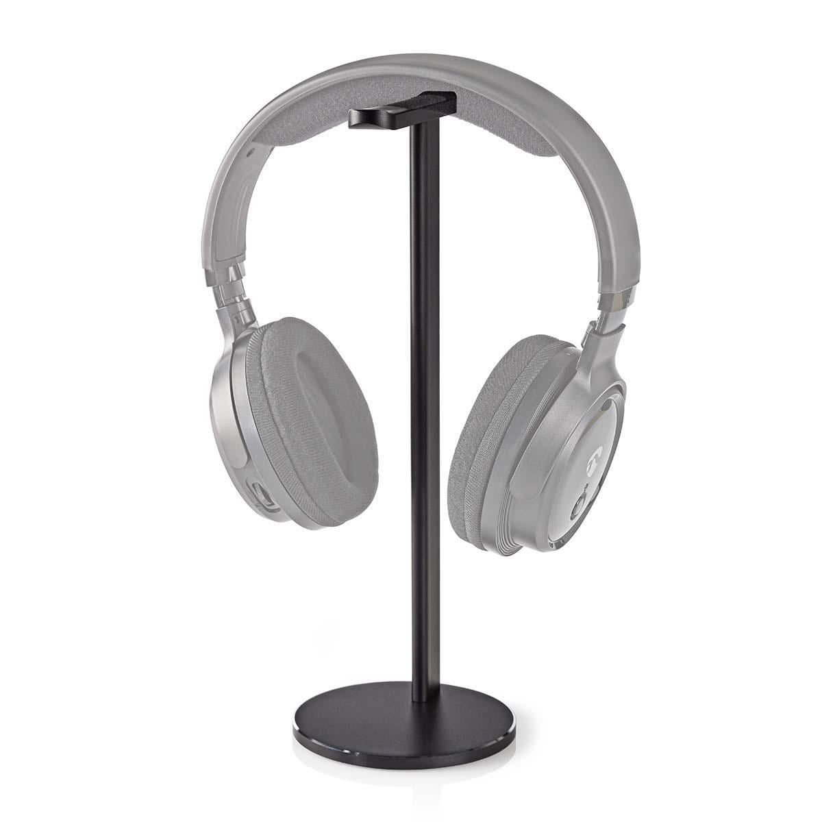 Nedis Headphones Stand Aluminium Design 98 x 276mm Black HPST200BK