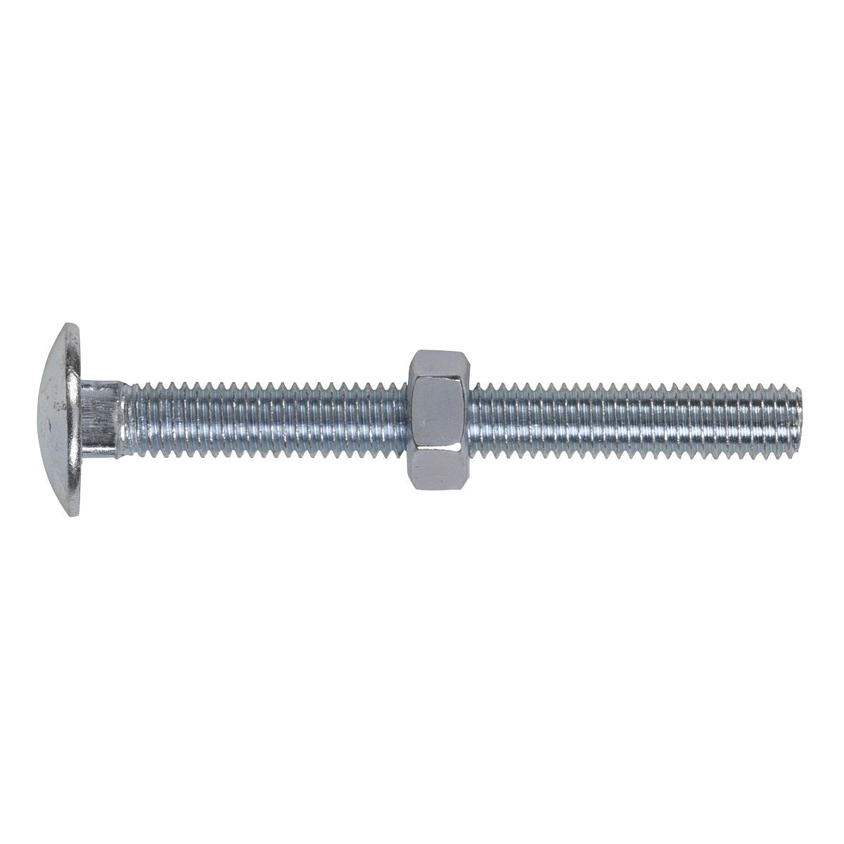 Sealey Coach Bolt & Nut DIN 603 - M8 x 75mm Zinc Pack of 50 CBN875