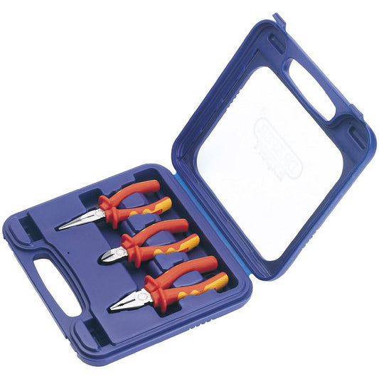 NEW Draper Expert 3pc VDE Combination Pliers Long Nose Pliers Side Cutters - 69288