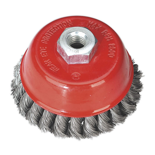 Sealey Twist Knot Wire Cup Brush 100mm M14 x 2mm TKCB100