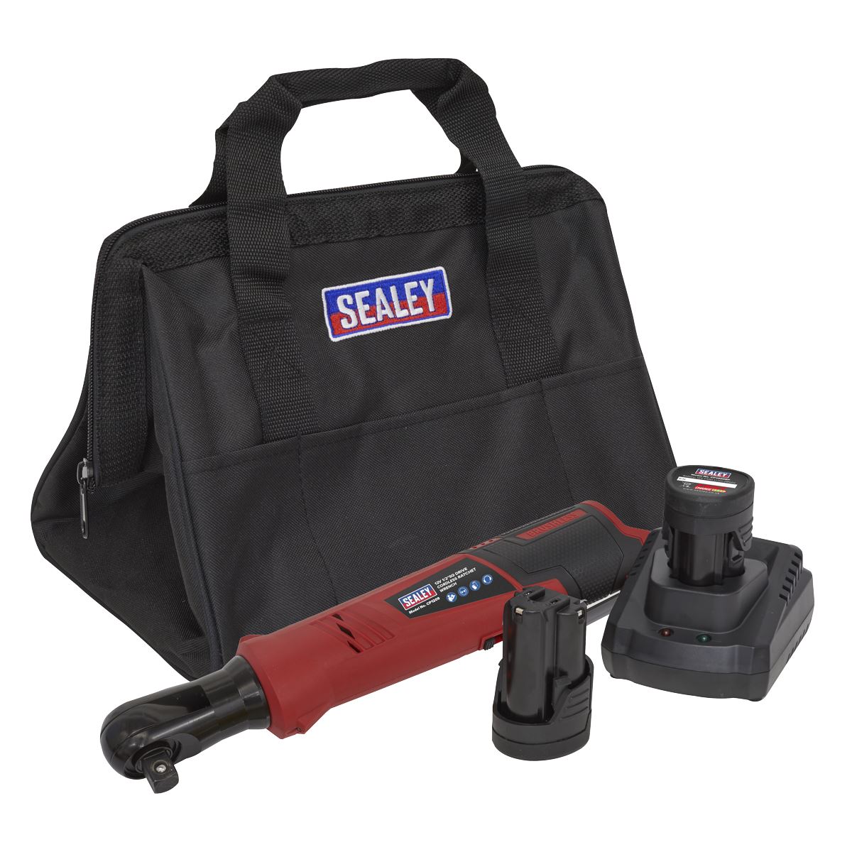 Sealey Cordless Ratchet Wrench 1/2"Sq Drive 12V Li-ion-2 Batteries CP1209KIT