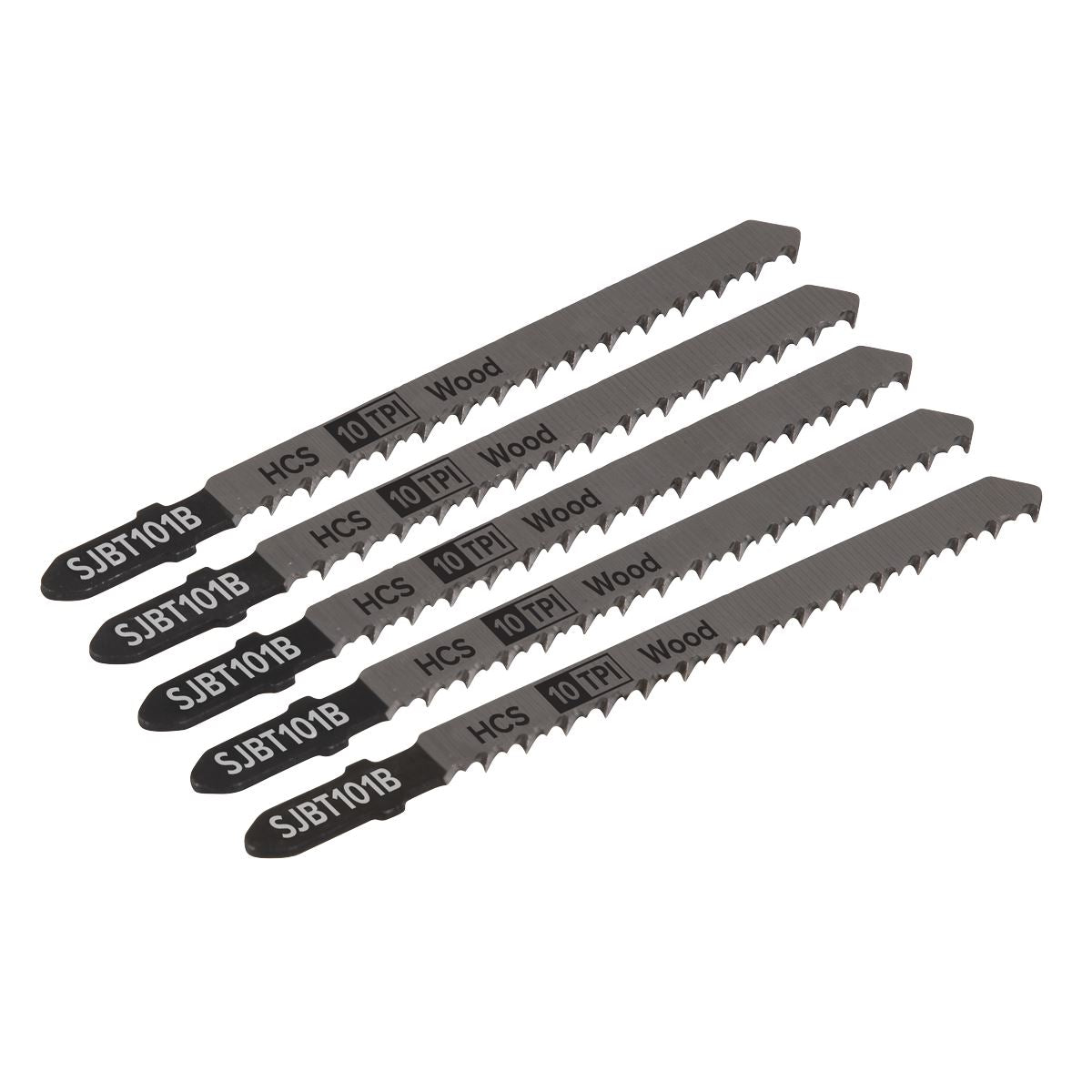 Sealey Jigsaw Blade Hard Wood 100mm 10tpi - Pack of 5 SJBT101B