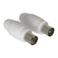 Glaxio Coax Connector Coax Male + Coax Female 2 Pcs White Connectors & Plugs - VLSB40999W