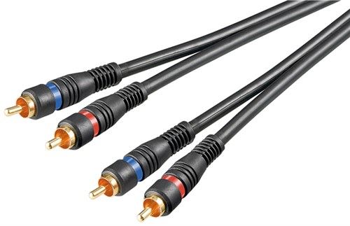 Goobay RCA connection cable black 2m 2x RCA male to 2x RCA male 2m (60795)