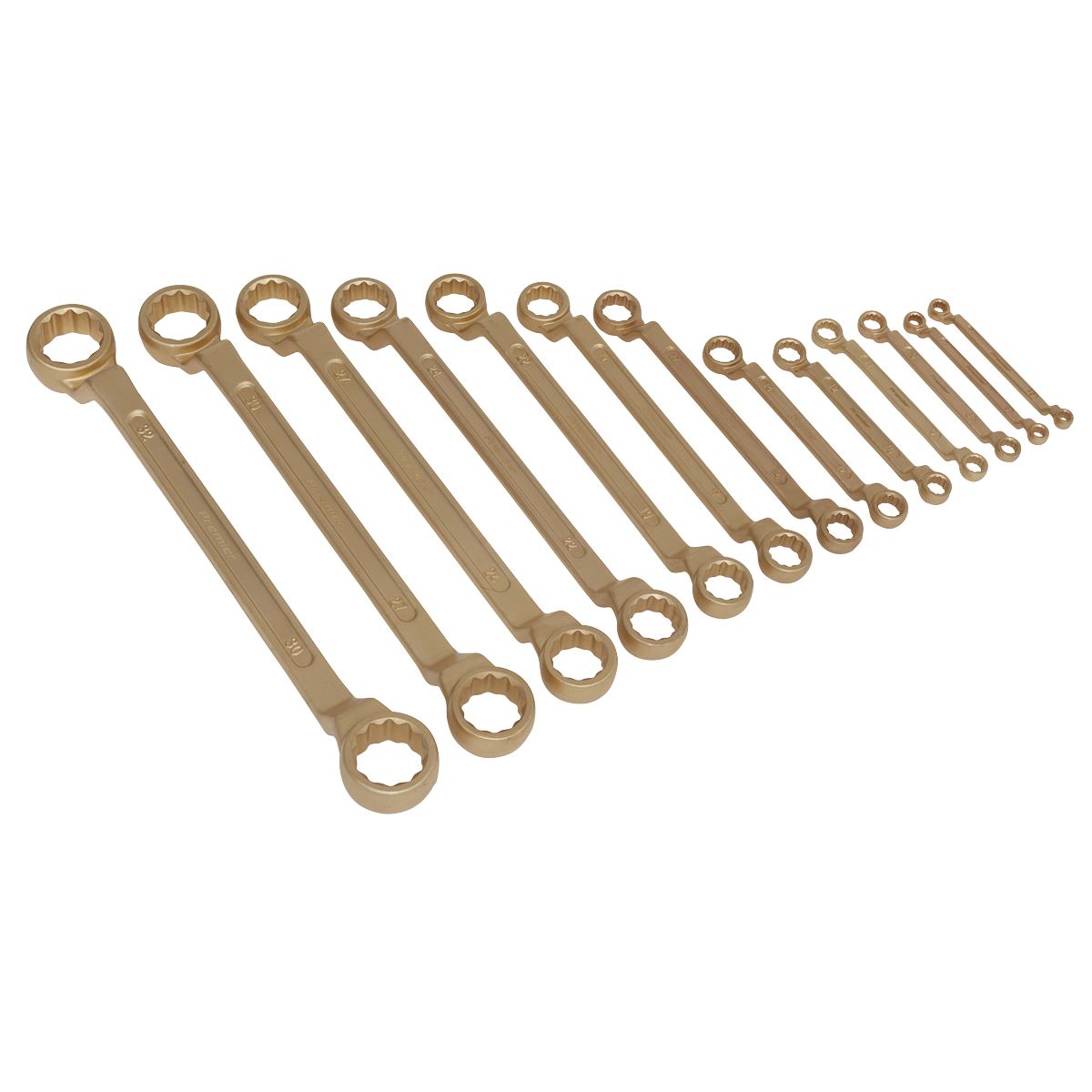 Sealey Double End Ring Spanner Set 13pc 5.5-32mm - Non-Sparking NS016
