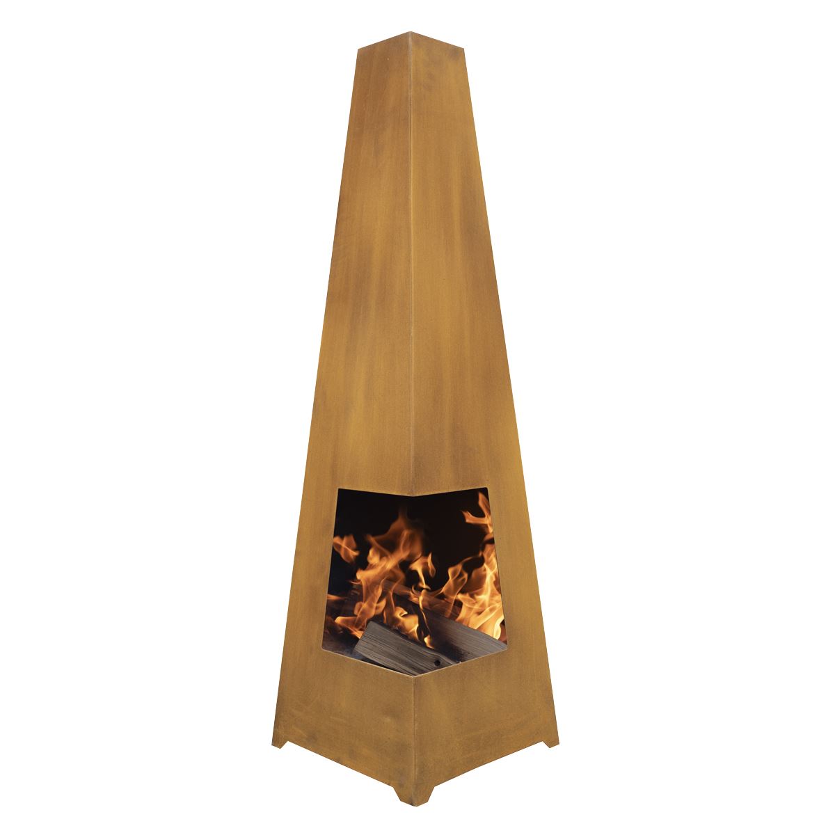 Dellonda Chiminea, Wood Burner, Heater for Outdoors W45cm x H150cm, Corten Steel DG106