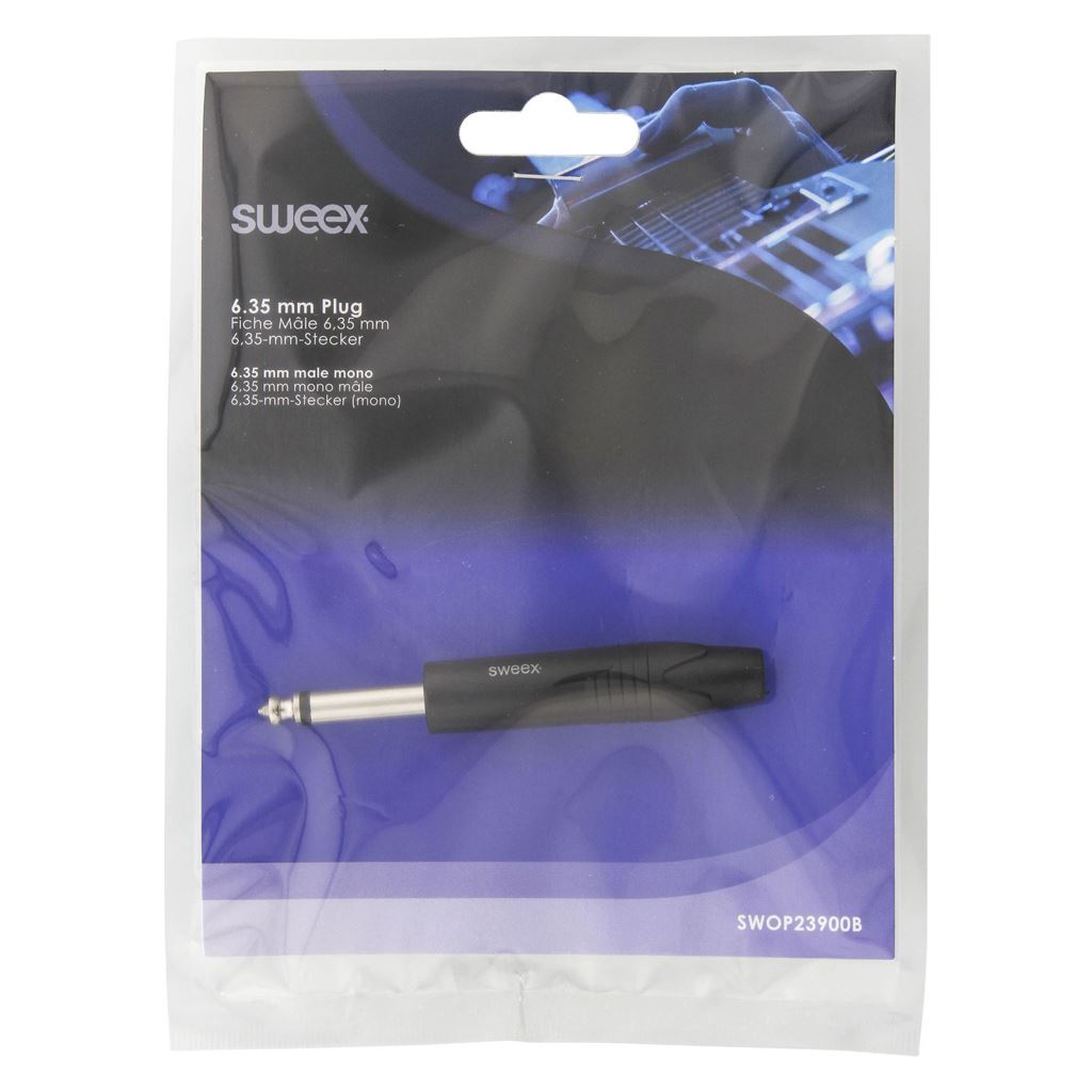 Sweex Mono Connector 6.35mm Nickel-Plated Black SWOP23900B Connector/Plug - COTP23900BK