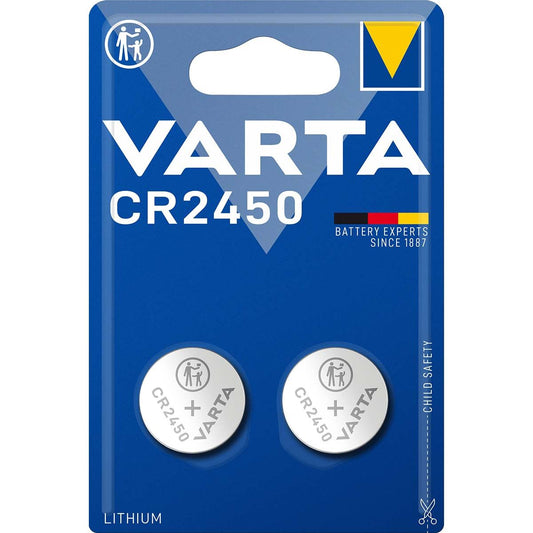 Varta Lithium Button Cell Battery CR2450 3 V DC 570 mAh 2-Blister Silver