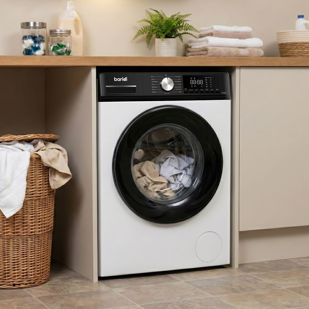 Baridi 8/5kg Washer Dryer, Front Loading, 1400rpm Energy Rating A � White DH263
