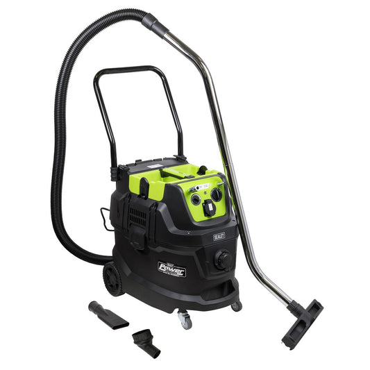 Sealey Dust-Free Wet & Dry Industrial Vacuum Cleaner 40L Plastic Drum Self-Clean