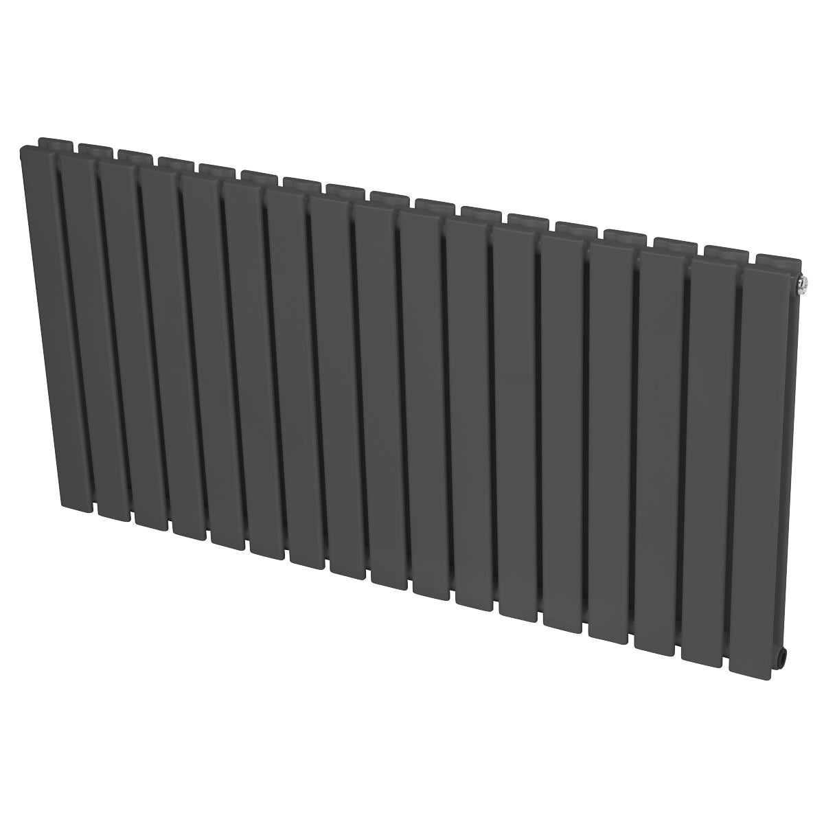 Baridi Horizontal Radiator Contemporary Double Flat Panel Design 600 x 1190mm � Anthracite DH342