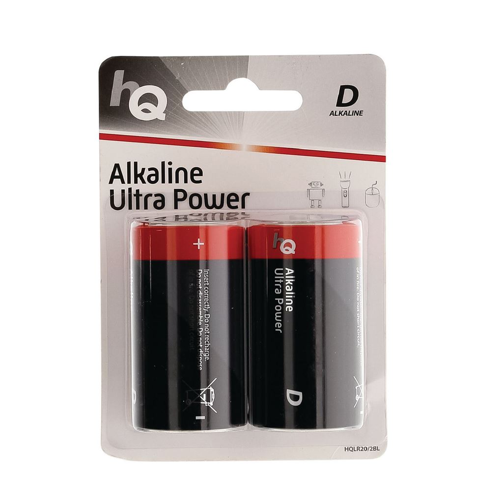 HQ Alkaline D battery 2-blister - BAAKLR202BL