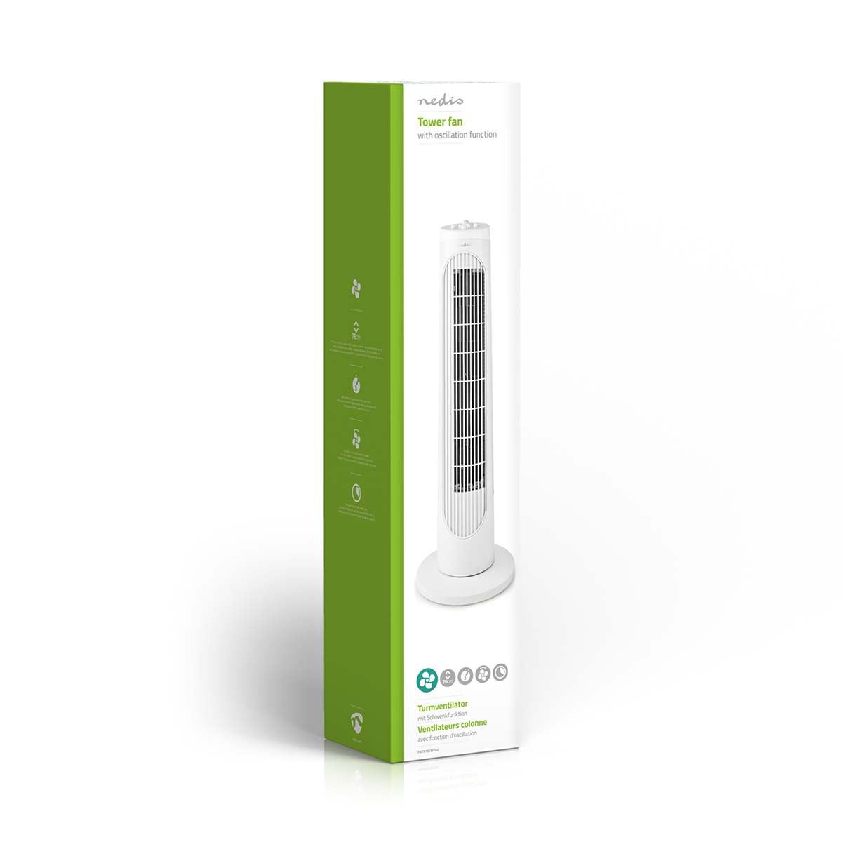 Nedis Tower Fan Height 76 cm 3-Speed Oscillation 50W White