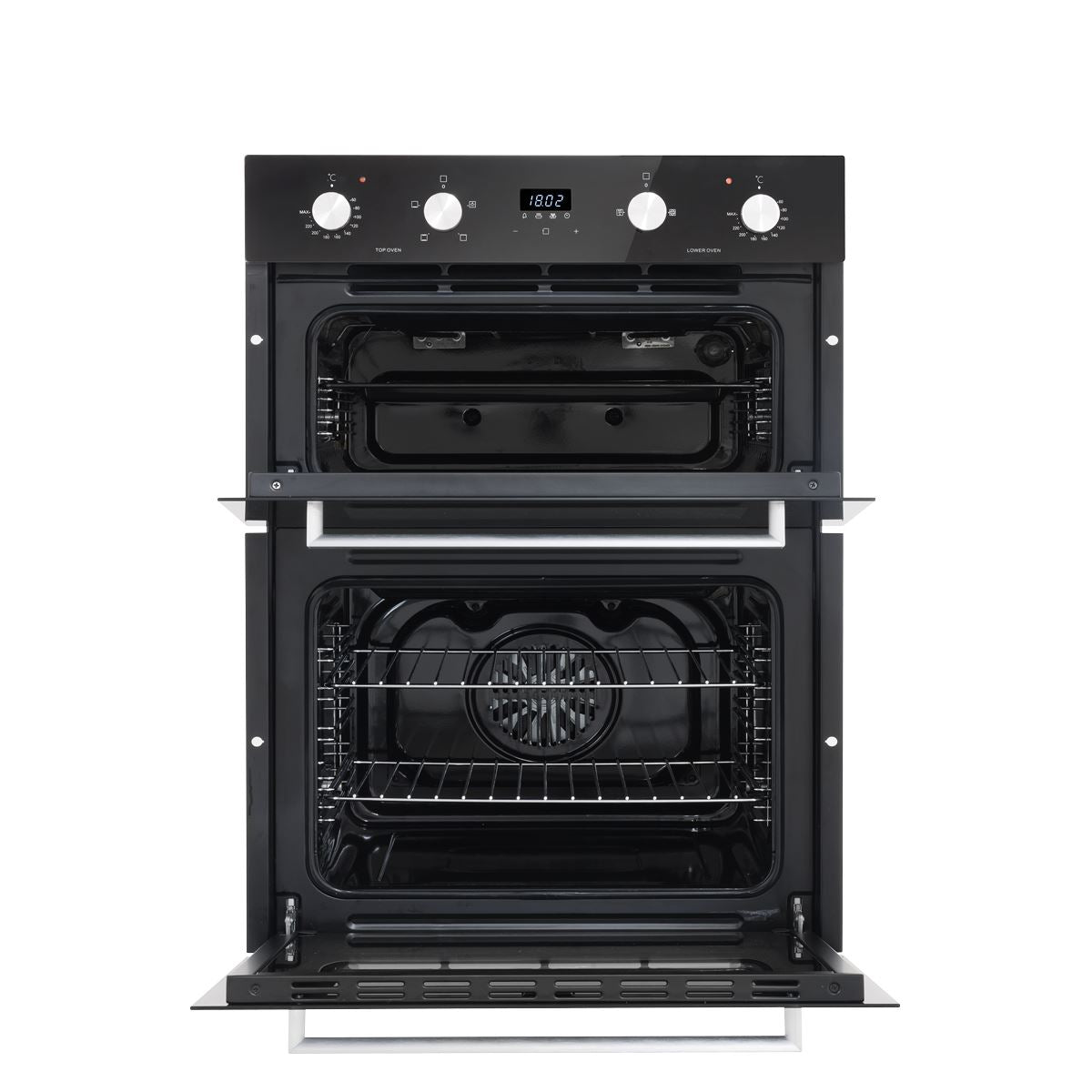 Baridi 72cm Built-Under Double Oven, 74L Capacity, Energy Rating A - Black DH278