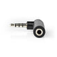 Nedis Stereo Audio Adapter 3.5mm Male to 3.5mm Female 90° Angled 4-Pole Black - CAGB22980BK