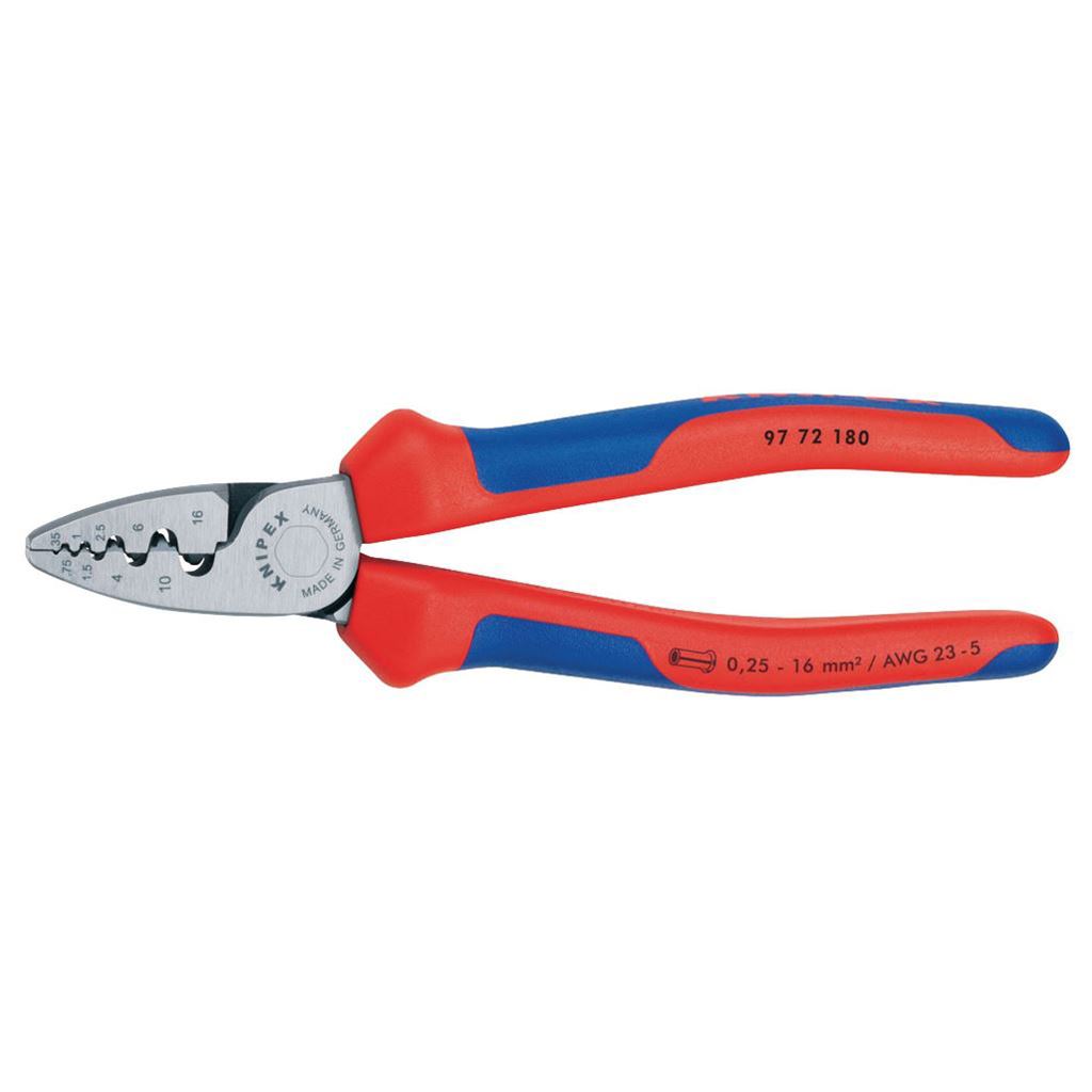 Knipex Crimping plier for end sleeves (ferrules), 180mm - KP-9772180