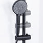 Baridi Thermostatic Shower Mixer Set, 20cm Round Head, Adjustable Rail - Black