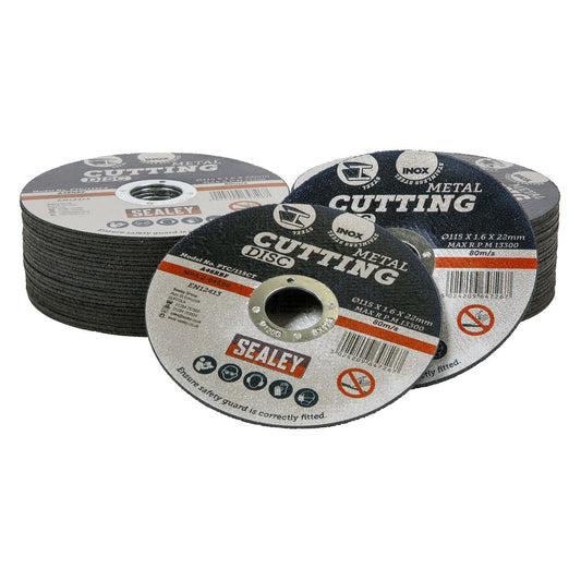 Sealey Cutting Disc Pack of 50 115 x 1.6mm 22mm Bore PTC/115CT50