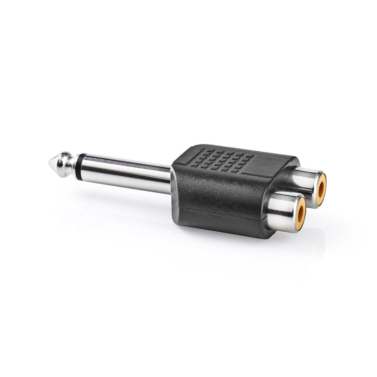 Nedis Mono Audio Adapter 6.35mm Male to 2x RCA Female 10 pieces Black