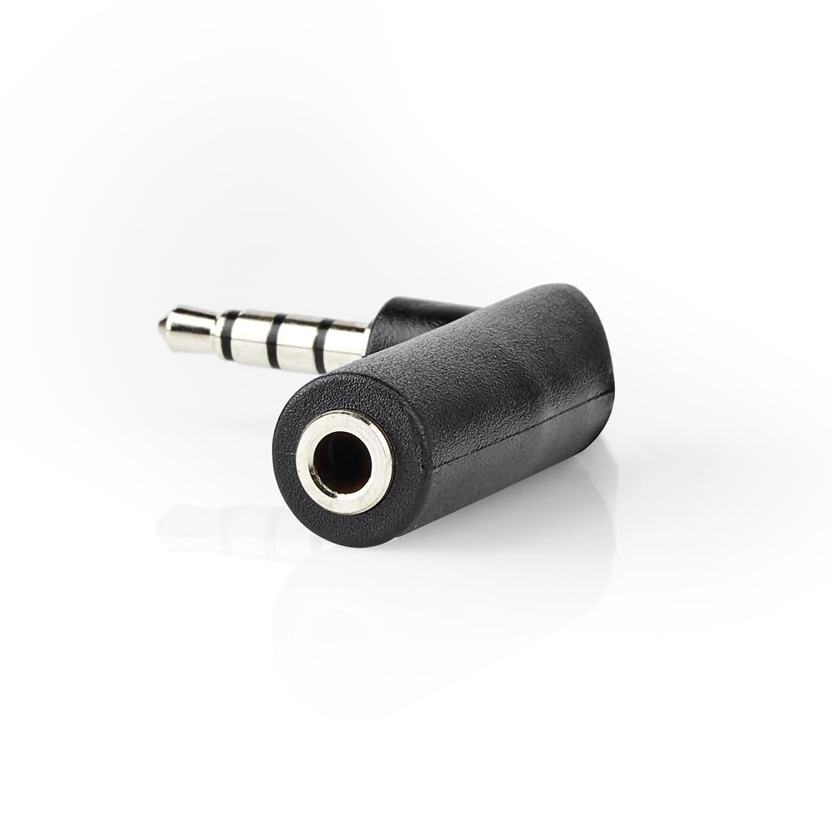 Stereo Audio Adapter 3.5mm Male to 3.5mm Female 90° Angled 10 Pcs 4-Pole Black - CAGP22980BK