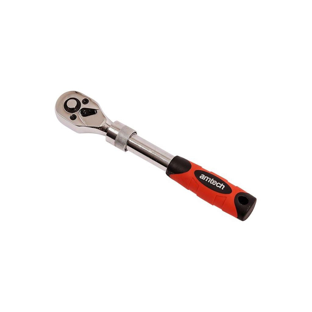 Amtech 1/4" Telescopic Heavy Duty Ratchet Handle Comfort Grip Sockets - I3440